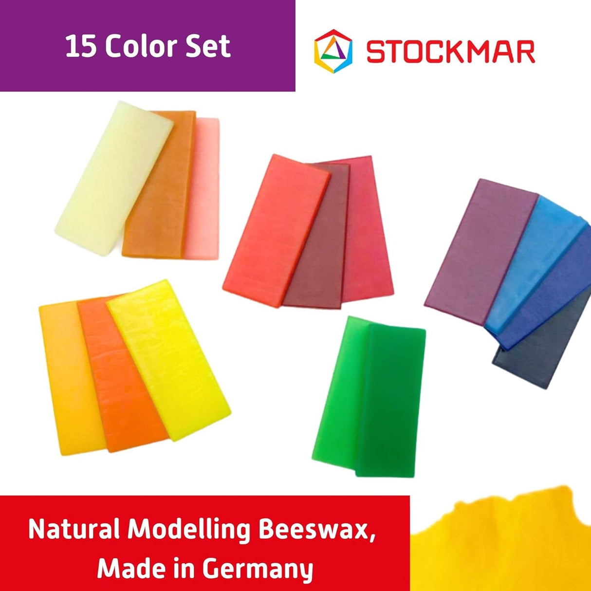 Stockmar Beeswax Modelling Sheet Set, 15 colors
