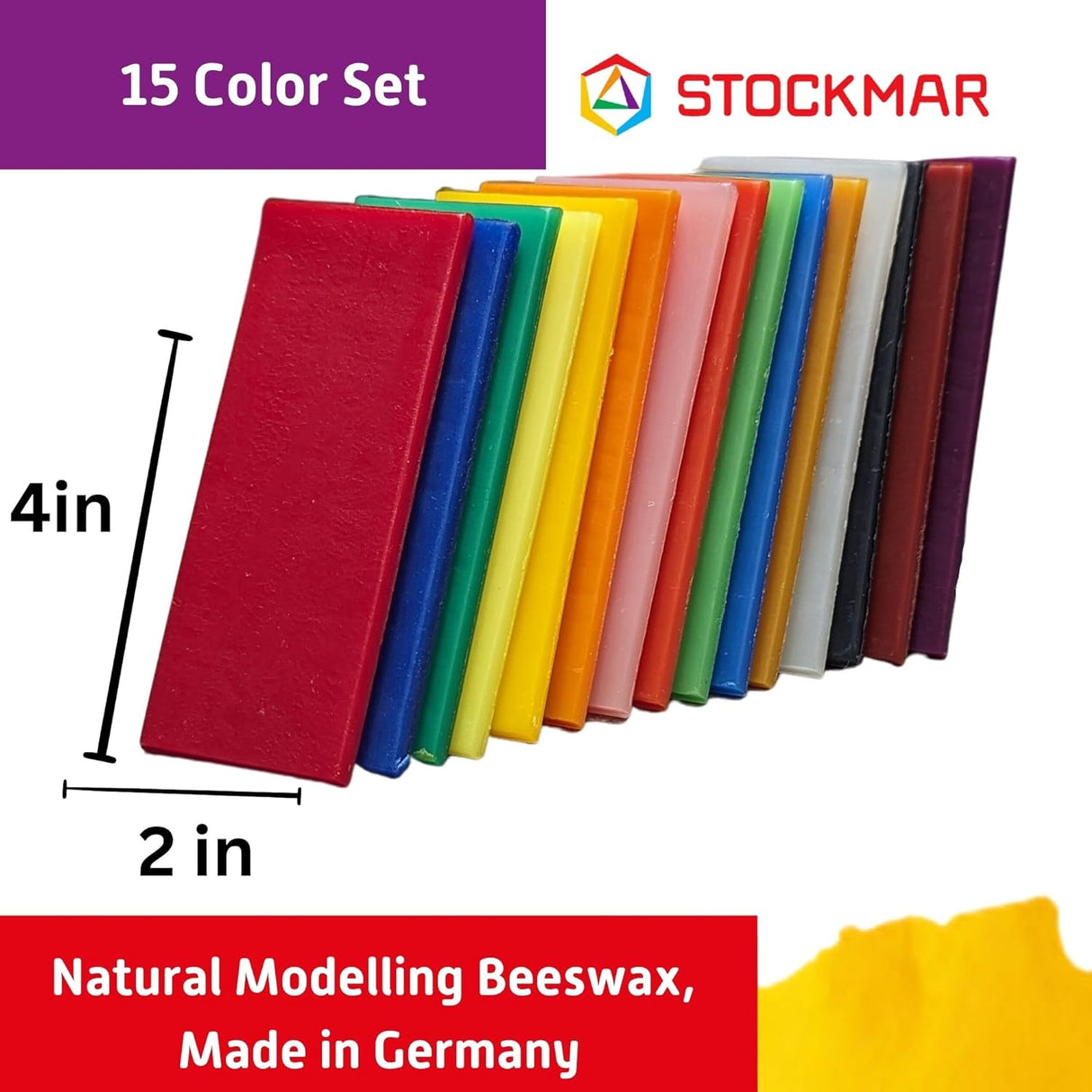 Stockmar Beeswax Modelling Sheet Set, 15 colors