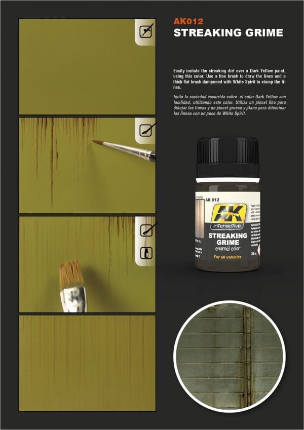 AK Interactive Streaking Grime efekto dažai, 35 ml